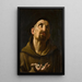 Saint Didacus d'Alcalá som håller rosor - Guido Reni-skolan — inramlat konstverk på väggen