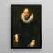 Portrait av en man - Ecole d'Antoine van Dyck — inramlat konstverk på väggen