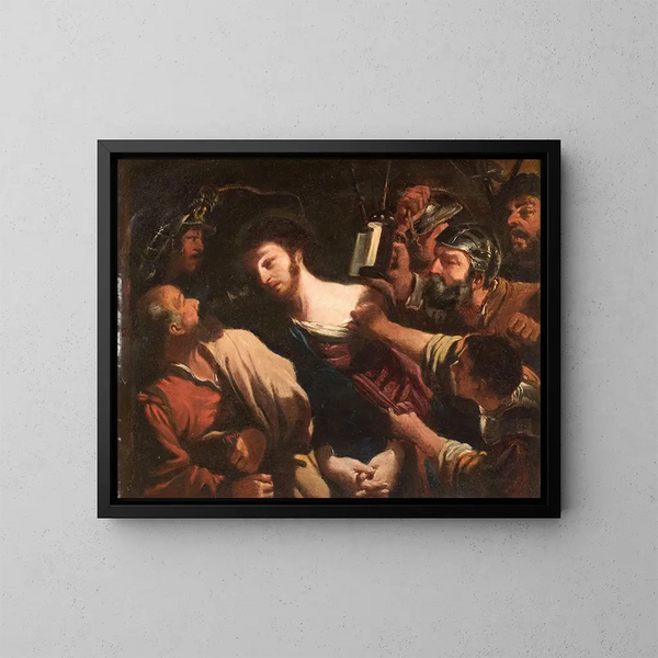 La Trahison du Christ - Ecole de Guercino — inramlat konstverk på väggen