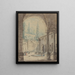 Cour de la Villa Pliniana - École de Hubert Robert — inramlat konstverk på väggen