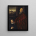 Andrea Renier och hans son Daniele - Jacopo Tintoretto-skolan — inramlat konstverk på väggen