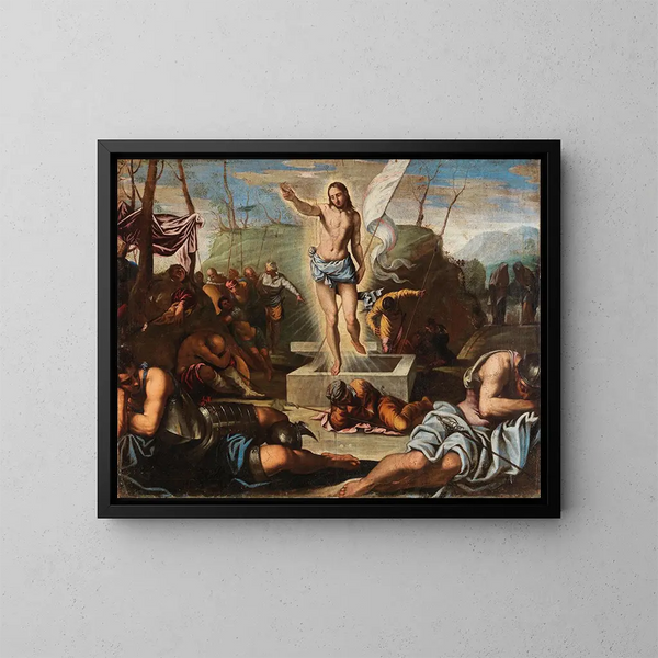 La Résurrection du Christ - Ecole de Jacopo Tintoretto — inramlat konstverk på väggen