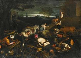 Follower of Jacopo da Ponte - Noah Leading The Animals Onto The Ark.webp