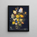 stilleben med blomsterbukett - Jan Brueghel den Äldre-skolan — inramlat konstverk på väggen