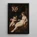 Venus med en cupido - Lucas van Leyden-skolan — inramlat konstverk på väggen