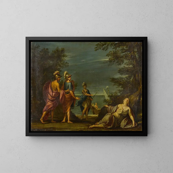 Armide övergiven av Rinaldo - Ecole de Marcantonio Franceschini — inramlat konstverk på väggen