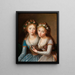 dubbelporträtt av storhertiginnorna Alexandra 1783-1801 och Hélène 1784-1803 Romanov, döttrar till tsar Paul I - Marie-Louise Élisabeth Vigée Le Brun skola — inramlat konstverk på väggen