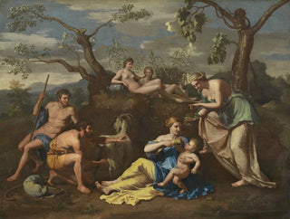 Follower of Nicolas Poussin - Nymphs Feeding the Child Jupiter.webp