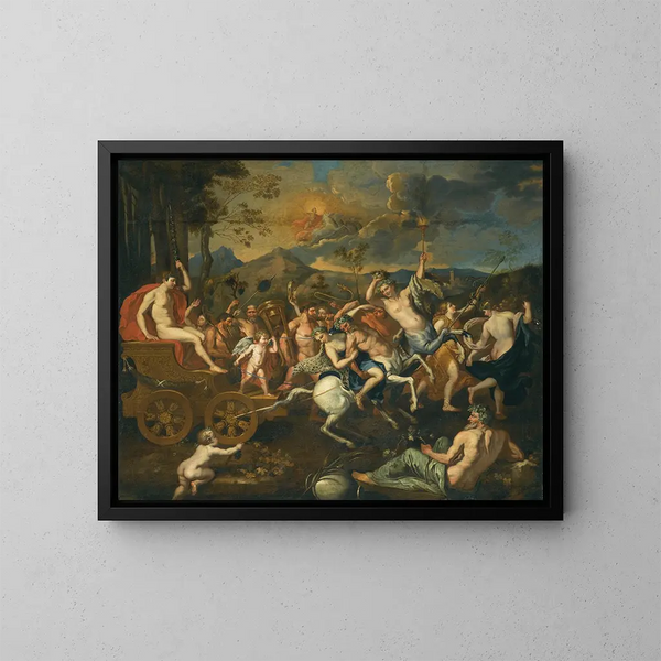 Le Triomphe de Bacchus - Ecole de Nicolas Poussin — inramlat konstverk på väggen