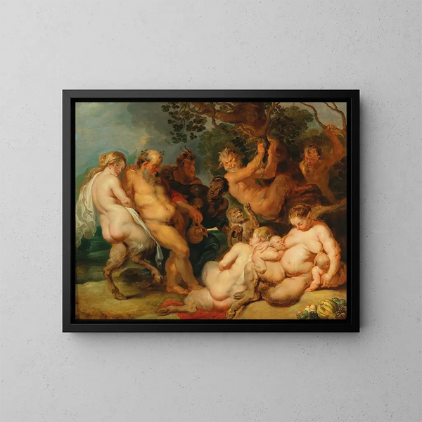 Le Silène ivre - Ecole de Peter Paul Rubens — inramlat konstverk på väggen