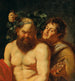Reproduktion av målningen Le Silène ivre avec un satyre - Suiveur de Pierre Paul Rubens