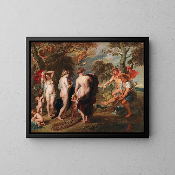 Le Jugement de Paris - Ecole de Peter Paul Rubens — inramlat konstverk på väggen