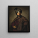 en man i orientalisk kostym - Rembrandt van Rijns skola — inramlat konstverk på väggen