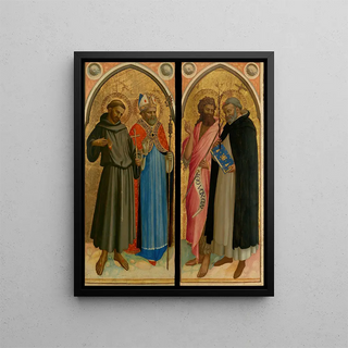 Fra Angelico - Saint Francis and a Bishop Saint Saint John the Baptist and Saint Dominic.webp