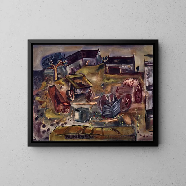 Carrière de Wiltshire - Frances Hodgkins — inramlat konstverk på väggen