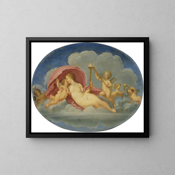 Vénus och Cupidon - Francesco Albani — inramlat konstverk på väggen
