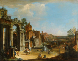 Francesco Battaglioli - Capriccio Architettonico Con Citt Di Fantasia.webp