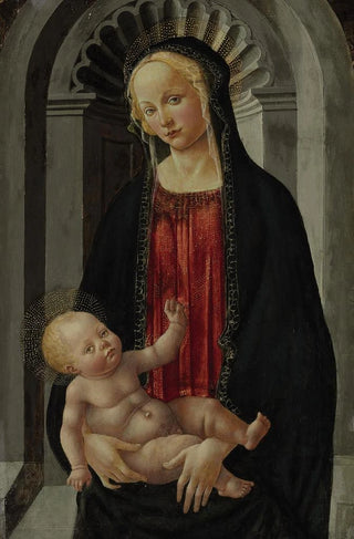 Francesco Botticini - The Madonna and Child enthroned in a niche.webp