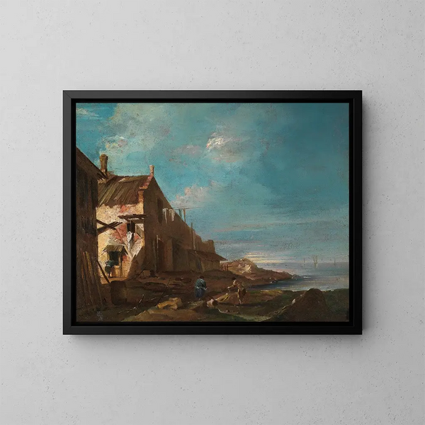 En kustlig arkitektonisk nyckfullhet - Francesco Guardi — inramlat konstverk på väggen