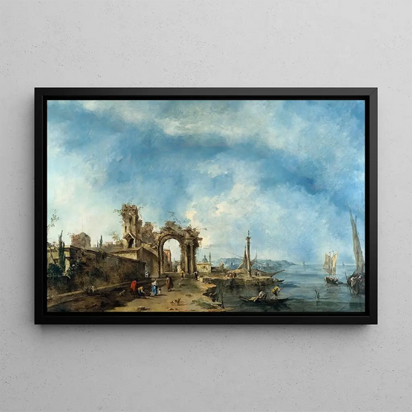 Landskap fantastiskt - Francesco Guardi — inramlat konstverk på väggen