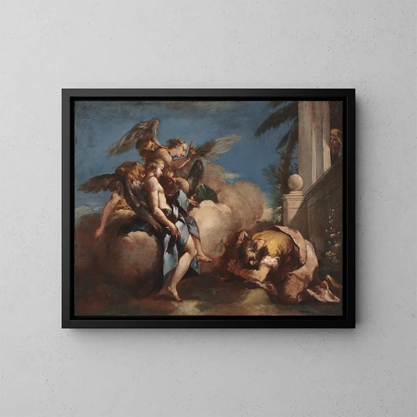 Änglarna som visar sig för Abraham - Francesco Guardi — inramlat konstverk på väggen