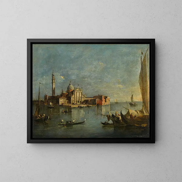 Venise, vy över San Giorgio Maggiore - Francesco Guardi — inramlat konstverk på väggen