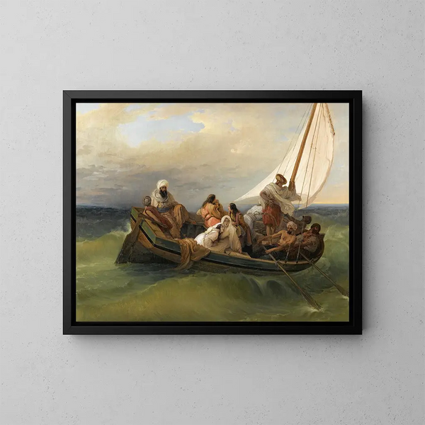 Fuite de Chios - Francesco Hayez — inramlat konstverk på väggen