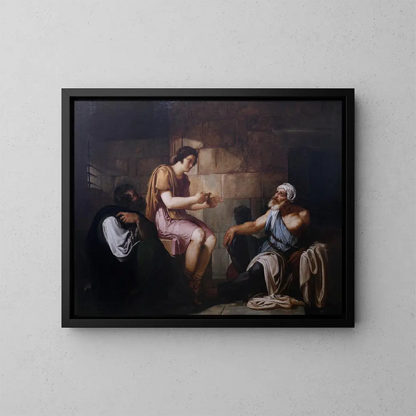 Joseph tolkar fångarnas drömmar - Francesco Hayez — inramlat konstverk på väggen