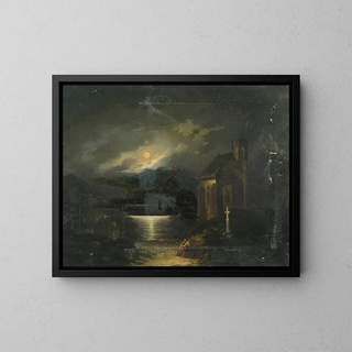 Francesco Milani - Mondlandschaft mit See.webp