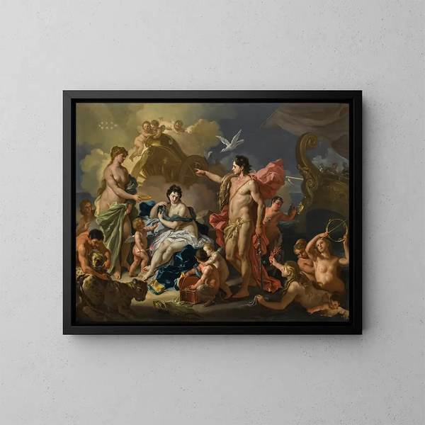 Bacchus och Ariane - Francesco Solimena — inramlat konstverk på väggen
