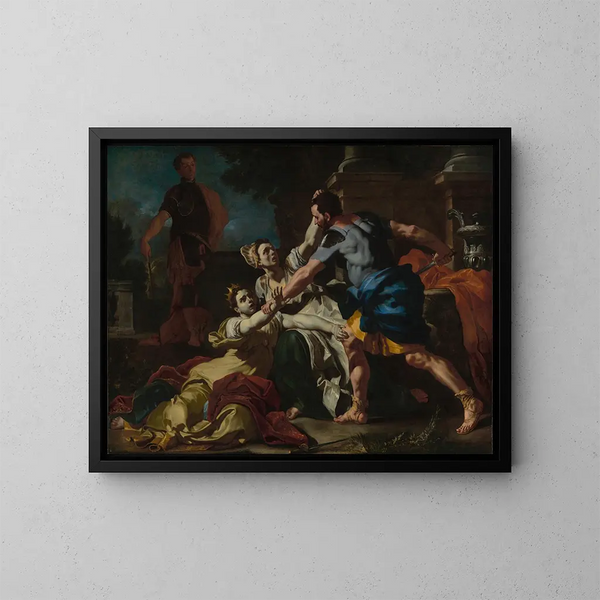 Messalinas död - Francesco Solimena — inramlat konstverk på väggen