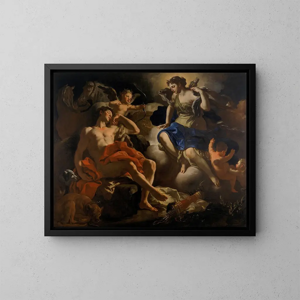 Diane och Endymion - Francesco Solimena — inramlat konstverk på väggen