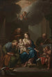 Skiss för presentation av Den heliga familjen med heliga Anna, Joachim och Johannes Döparen för Santa Maria in Via Lata Rom - Francesco Trevisani — vy av konstverket