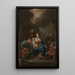 Skiss för presentation av Den heliga familjen med heliga Anna, Joachim och Johannes Döparen för Santa Maria in Via Lata Rom - Francesco Trevisani — inramlat konstverk på väggen