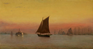 Francis Augustus Silva - Misty Morning New York Harbor.webp