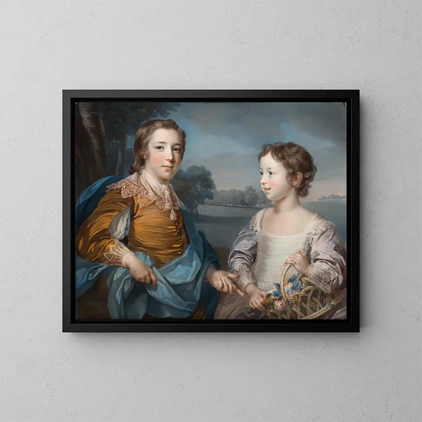 porträtt av Joseph (1741-1786) och hans bror John Gulston (1750-1764) - Francis Cotes — inramlat konstverk på väggen