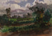 Vy genom trädgården av konstnären från hans hus i Exmouth, Devonshire - Francis Danby — vy av konstverket