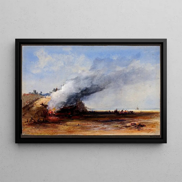 Francis Danby - Burning of an Old Boat.webp