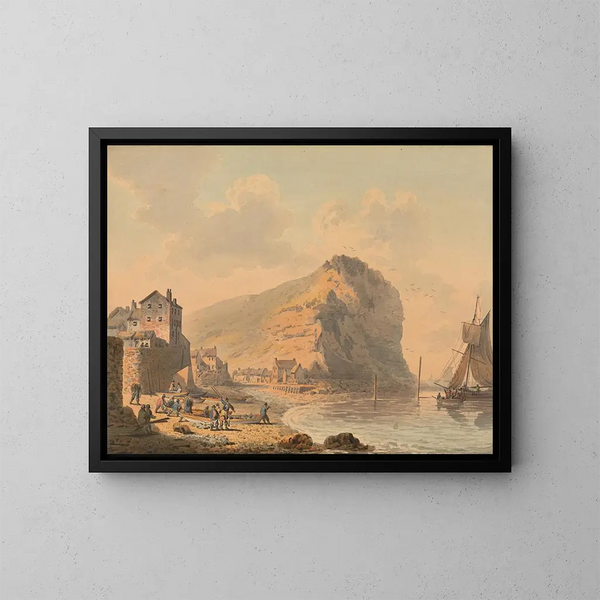 Staithes, Yorkshire - Francis Nicholson — inramlat konstverk på väggen