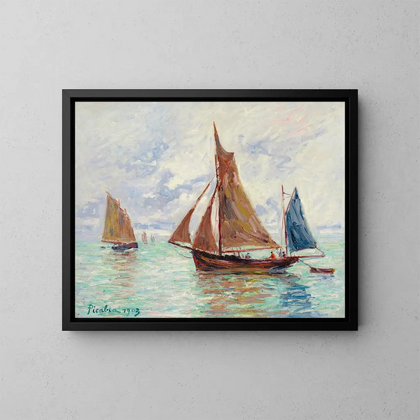 Fiskenätskutter - Francis Picabia — inramlat konstverk på väggen