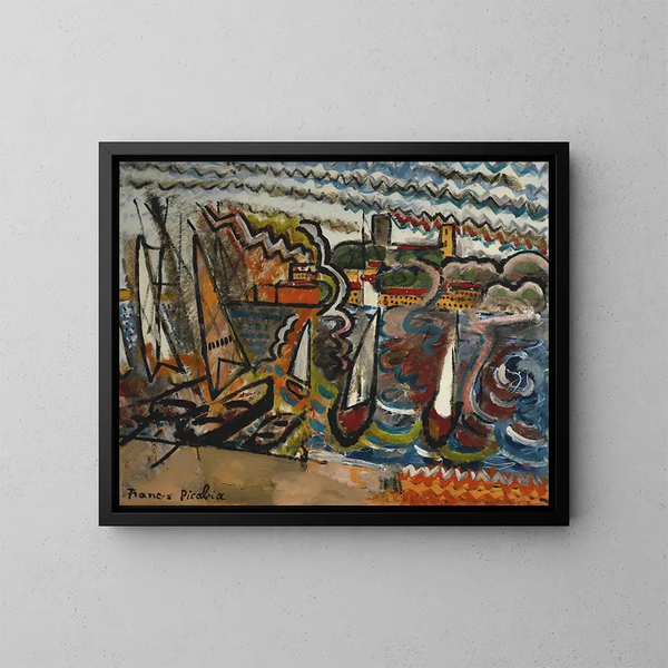 Le Port - Francis Picabia — inramlat konstverk på väggen