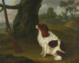 Francis Sartorius - A Spaniel And A Flintlock Shotgun In A Landscape.webp
