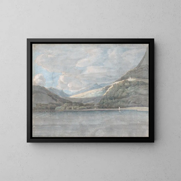 Vue du lac de Côme - Francis Towne — inramlat konstverk på väggen