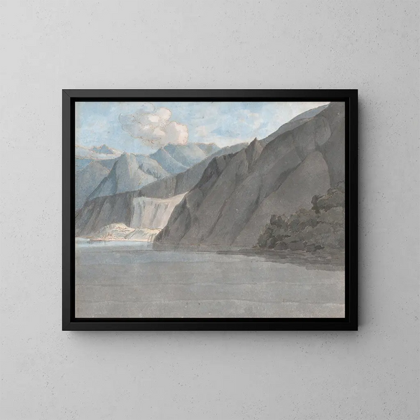 Vue du lac de Côme avec le mont Leoni - Francis Towne — inramlat konstverk på väggen
