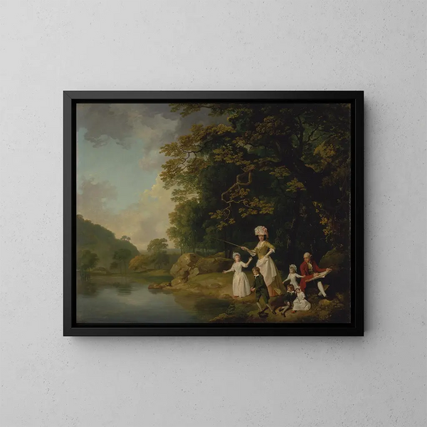 La famille Browne - Francis Wheatley — inramlat konstverk på väggen