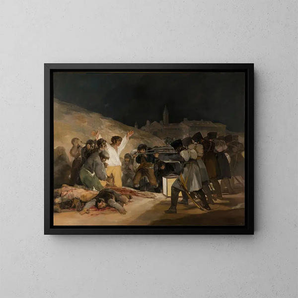 Le Troisième Mai 1808 - Francisco de Goya — inramlat konstverk på väggen