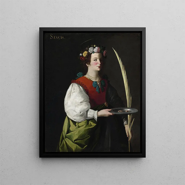Sankta Lucia - Francisco de Zurbarán — inramlat konstverk på väggen