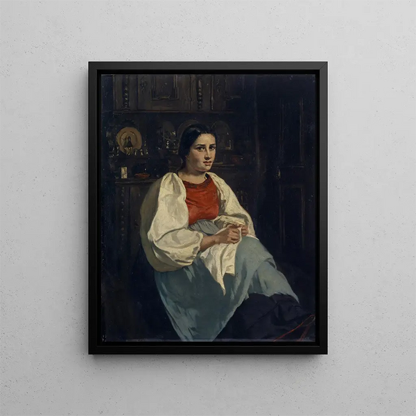 Fille d'Oberhasli - Frank Buchser — inramlat konstverk på väggen
