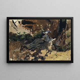 Frank Buchser - Young Woman Lying in the Wood.webp