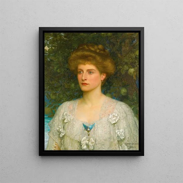 Portrait de Susannah Pearson - Frank Dicksee — inramlat konstverk på väggen